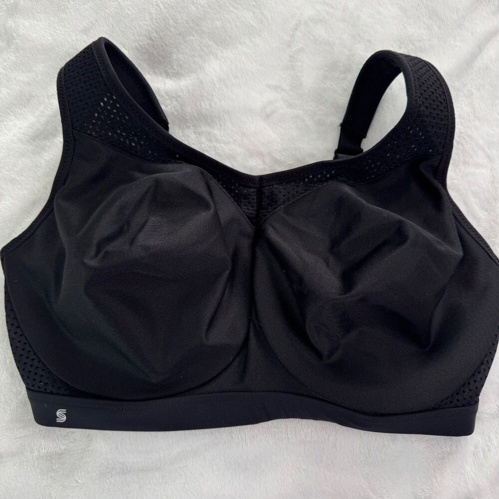 Glamorise Sports Bra 34G Black 9066 High Impact Underwire Wonderwire NEW